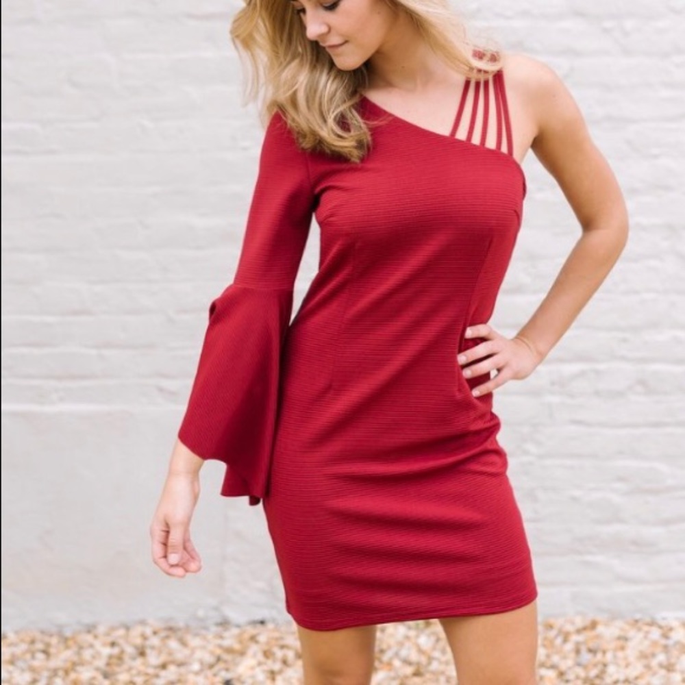 Red One Shoulder Dress
